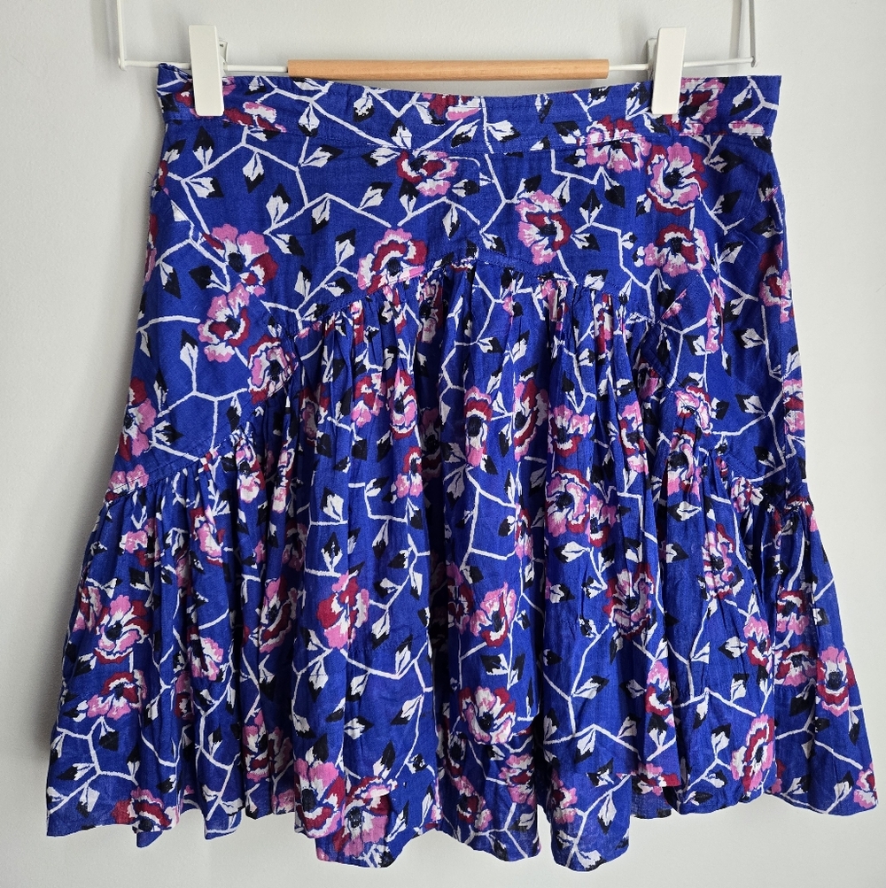 ISABEL MARANT Floral Blue and Pink Skirt